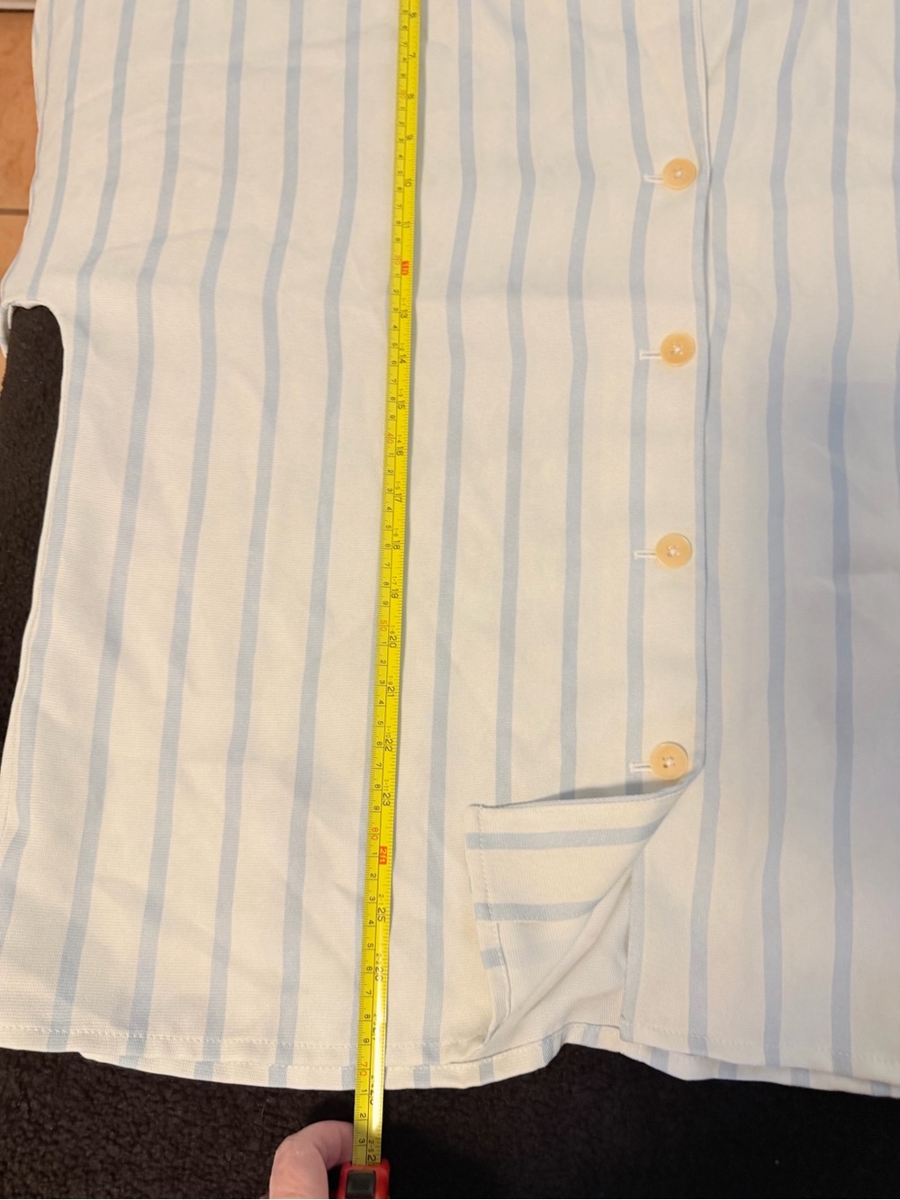Aritzia Wilfred Blue & White Striped Button-Down Shirt Jacket - Large - Picture 10 of 10